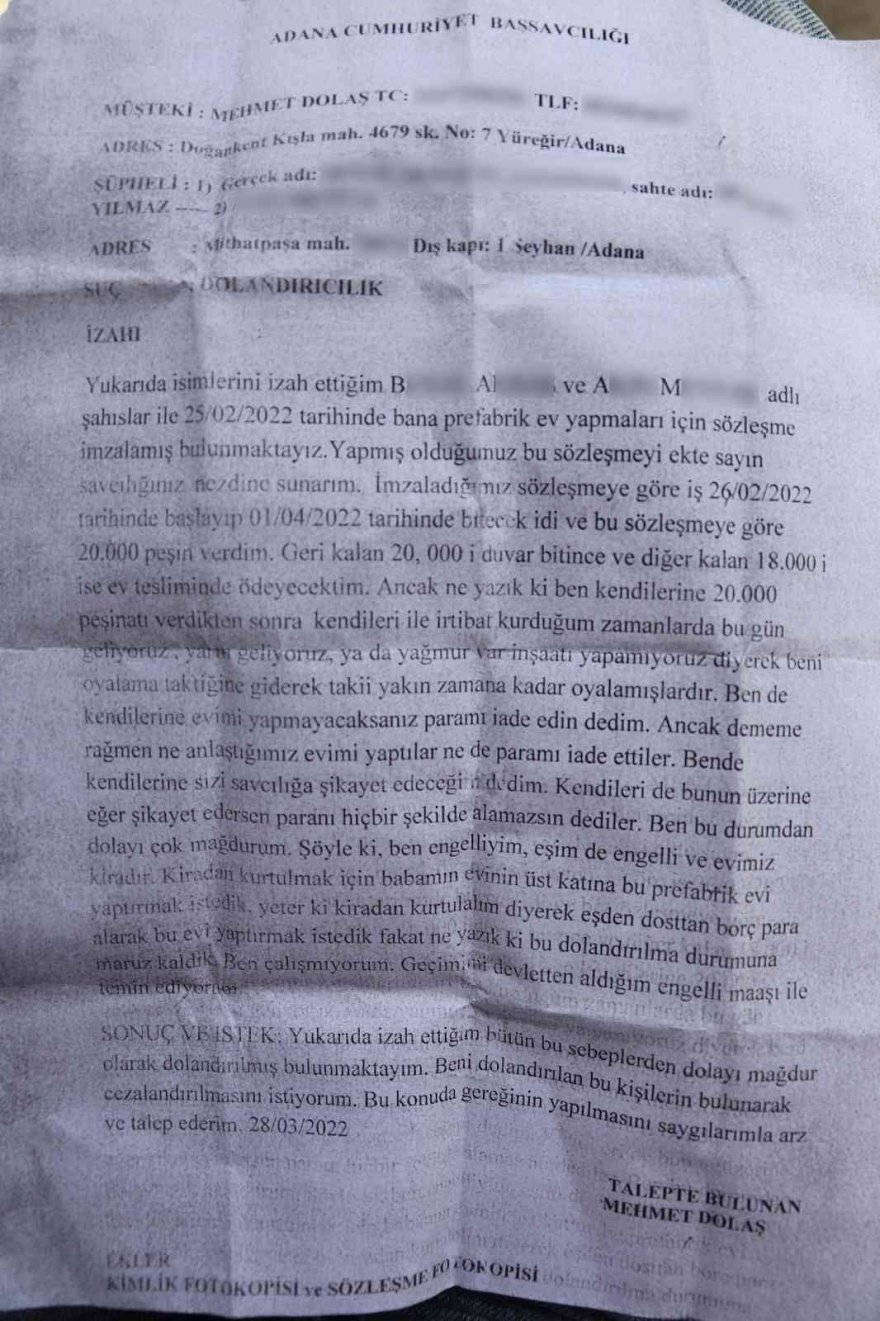 Engelli çift ev hayaliyle dolandırıldı