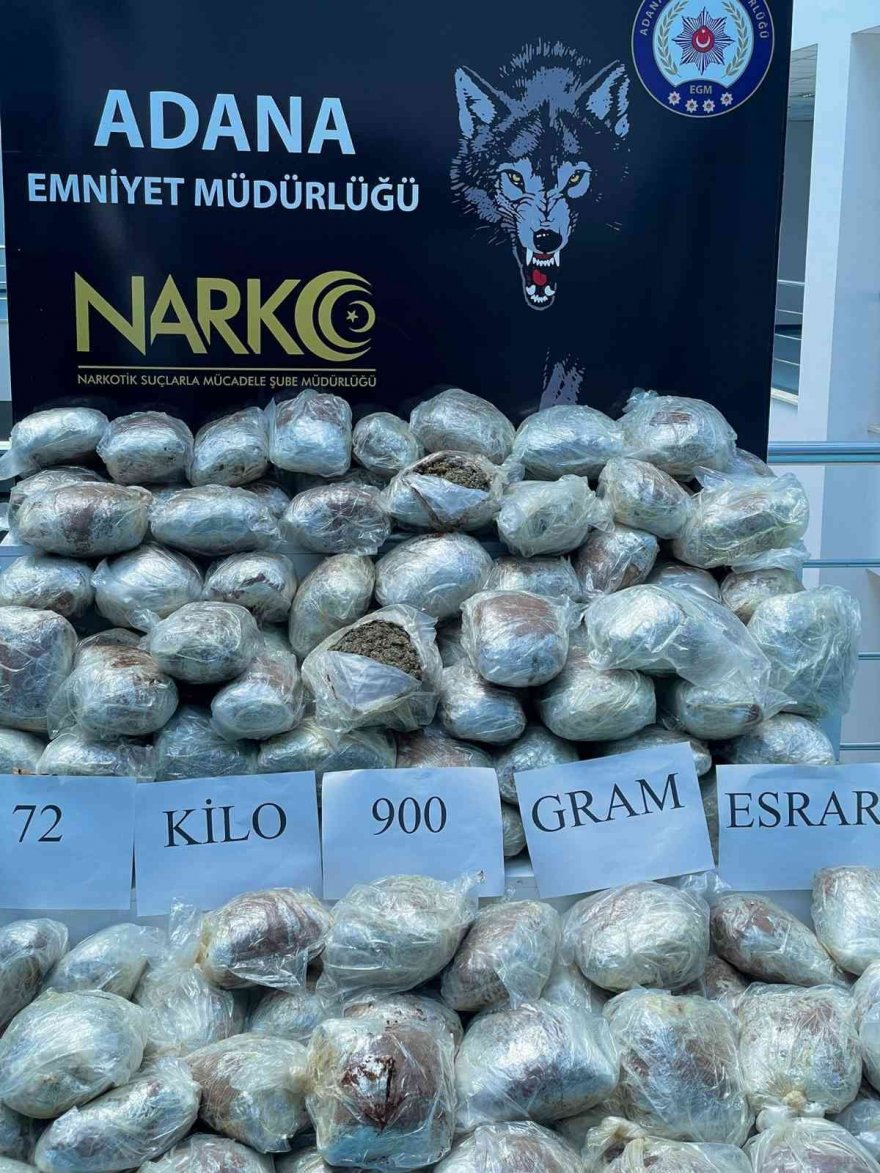 Kahve ile kamufle edilmiş 72 kilo esrar ele geçirildi