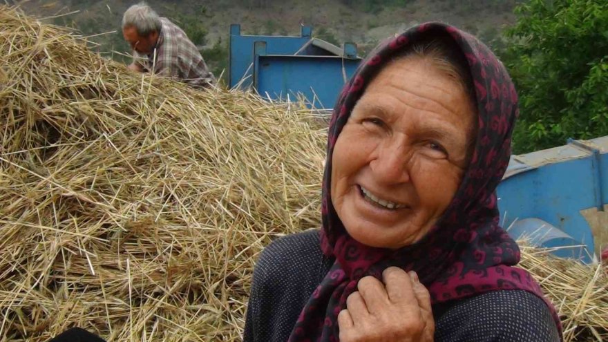 Orakla biçiyor, patozla harman çekiyorlar