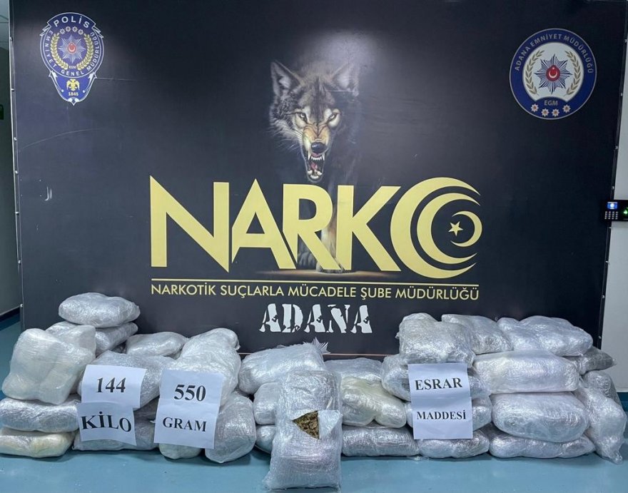Adana'da 144 kilo esrar ile yakalandı