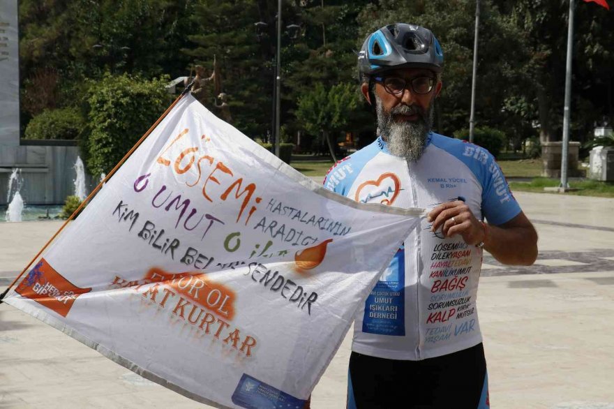 Lösemili çocuklar için 7 bin kilometre pedal çevirdi