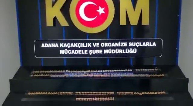 Adana’da ayarı düşürülmüş ve darphane baskısı olmayan altınlar ele geçirildi