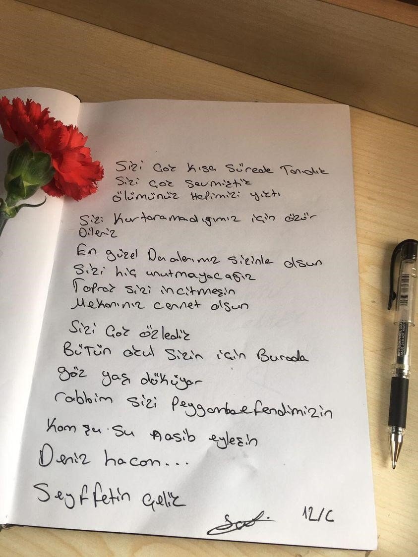 Öğrencilerin depremde hayatını kaybeden öğretmenleri için yazdığı notlar duygulandırdı