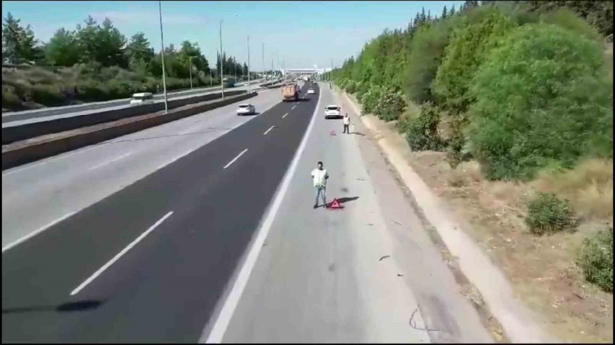 Adana’da sürücülere yönelik dron ile denetim