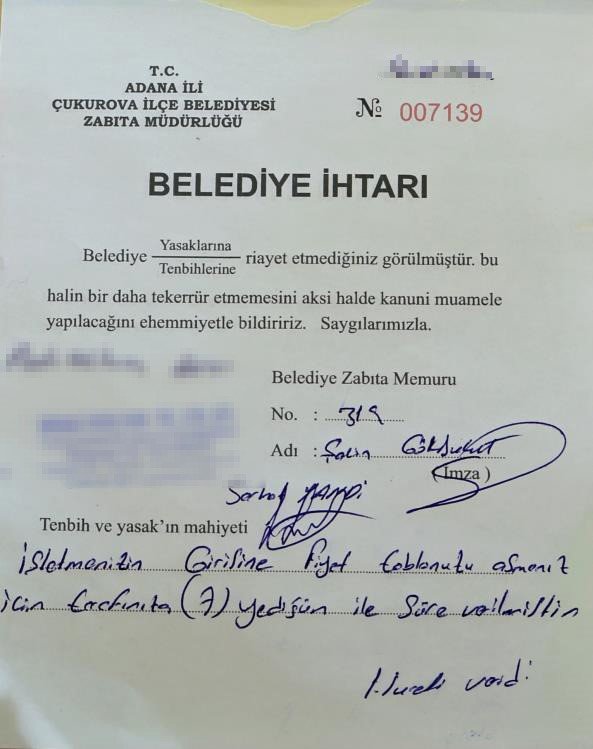 Adana’da ’fiyat listesi’ denetimi: Listesi olmayanlara ihtar verildi