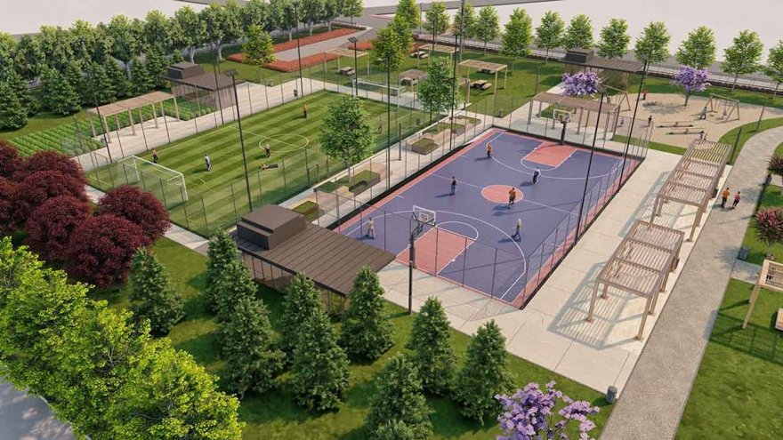 Adana’da 5 Ocak Stadyumu’nun yerinde başlayan Millet Bahçesi’nin yapımı sürüyor