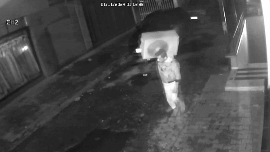 Klima ünitesini çaldı, yakalanınca