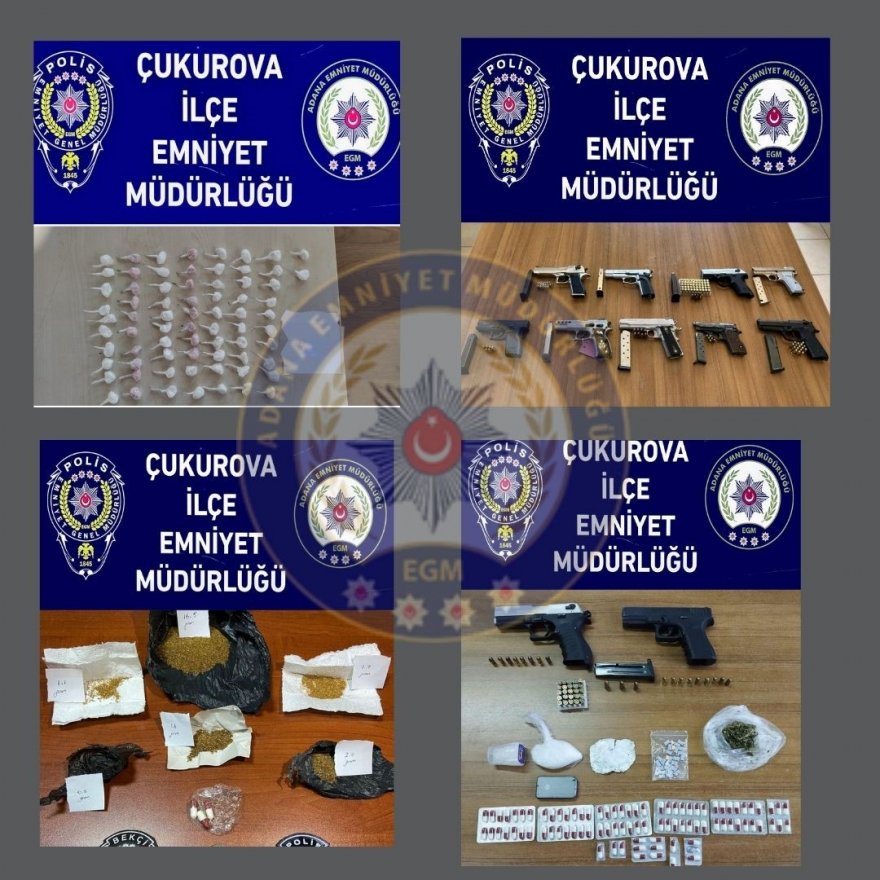 Çukurova’da 31 ruhsatsız silah ele geçirirken, 29 şüpheli tutuklandı