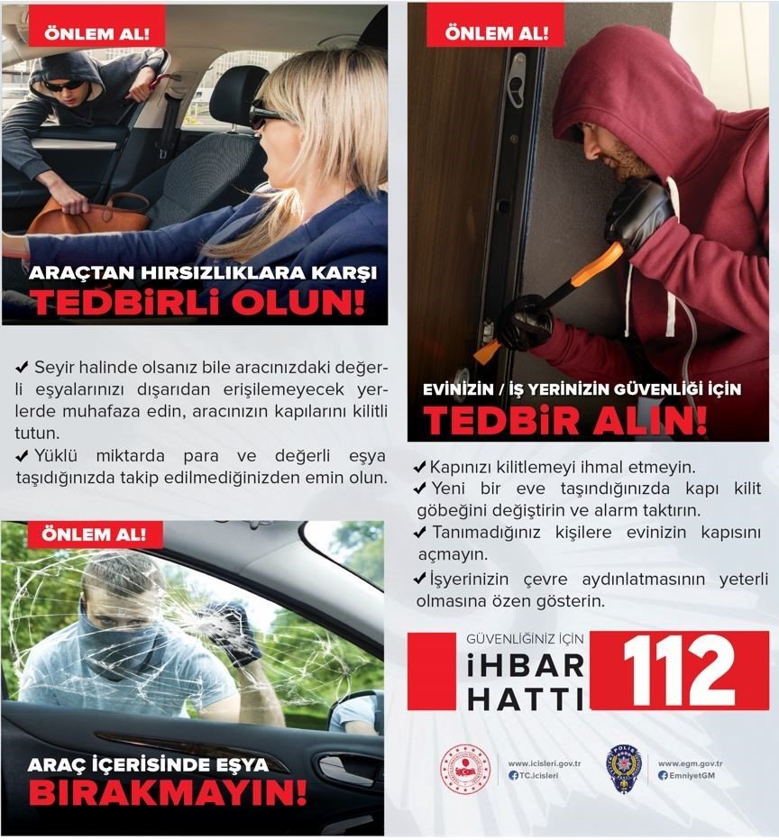 Adana'da polisten vatandaşlara hırsızlık uyarısı