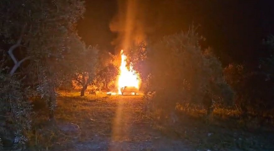 Aracını çalıştırdı otomobil alev topuna döndü