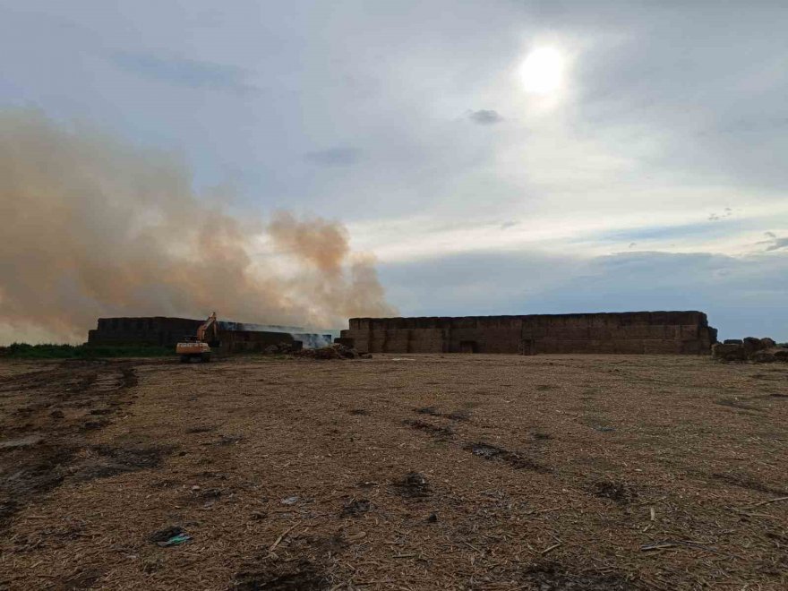 Adana’da saman balyalarının bulunduğu alanda yangın çıktı