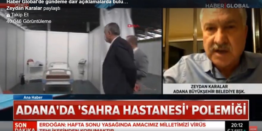 Zeydan Karalar'dan sahra hastanesi açıklaması